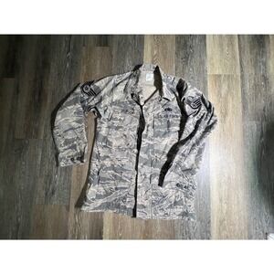 US Air Force ABU Field Jacket Mens 40L Grey‎ Digital Tiger Stripe Camo Excellent